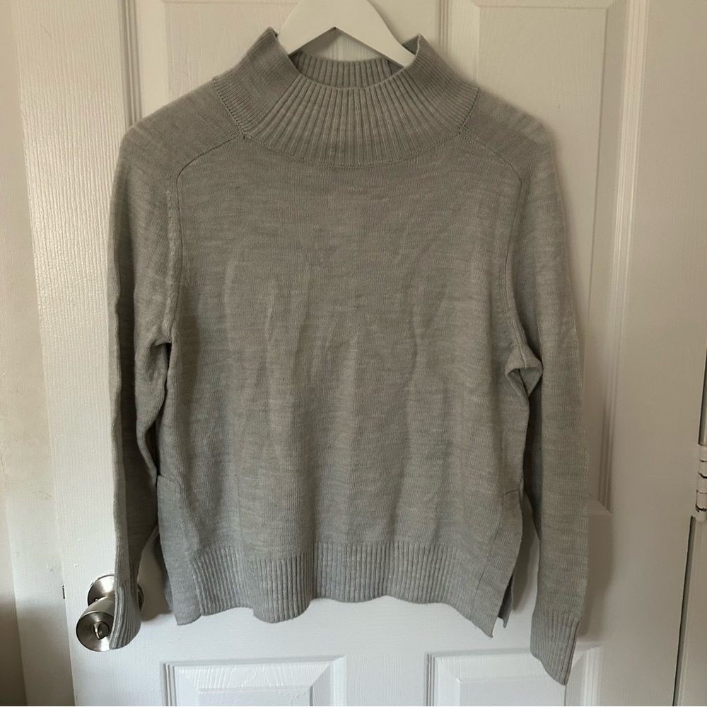 Gray High Neck Sweater